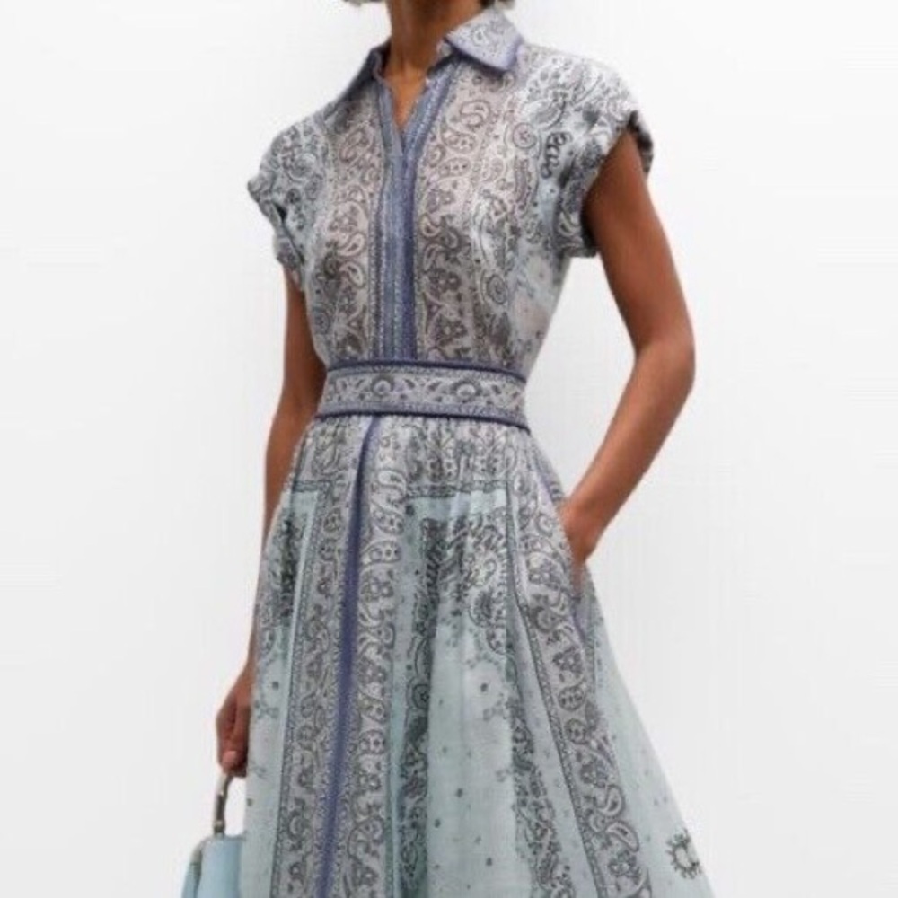 Zimmermann Matchmaker Bandana Blue Linen/Silk Top and Skirt